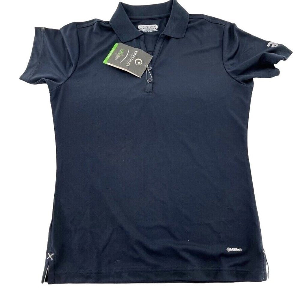OnTour Ladies Polo Size S with WebTech 100 Series Golf Navy Blue New With Tags